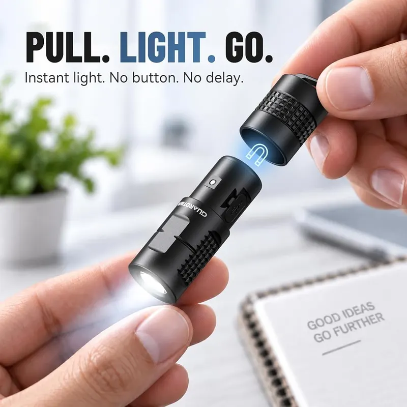 Guardtier G71 Rechargeable Mini EDC Keychain Flashlight – Ultra compact aluminum pocket design