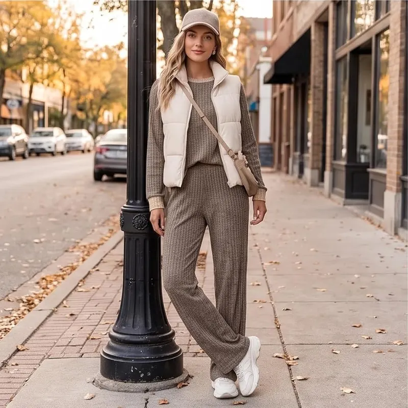 Gumipy 2 Piece Ribbed Sets C001- Camel – Match