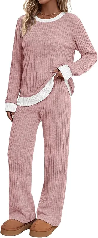 Gumipy 2 Piece Ribbed Sets C009- Pink – Occasion