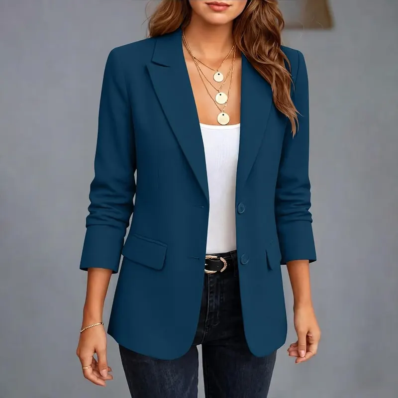 Gumipy Blazer Jackets H005- Navy Small – Classic notch lapel button down design