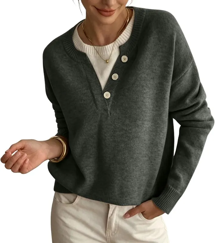 Gumipy Fall Sweaters G004- Dark Green in G004- Dark Green