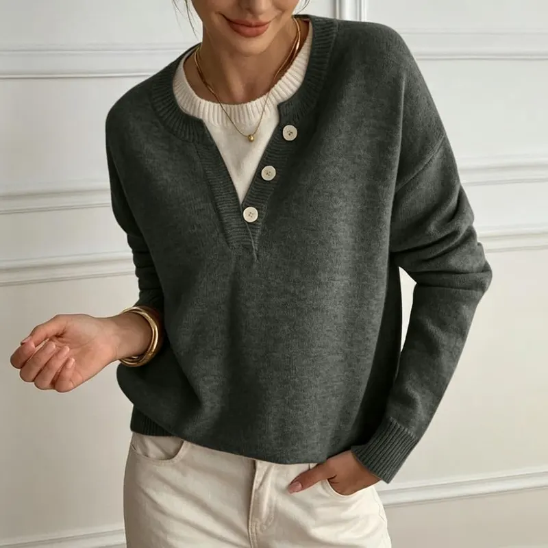 Gumipy Fall Sweaters G004- Dark Green – Oversized fit for casual wear