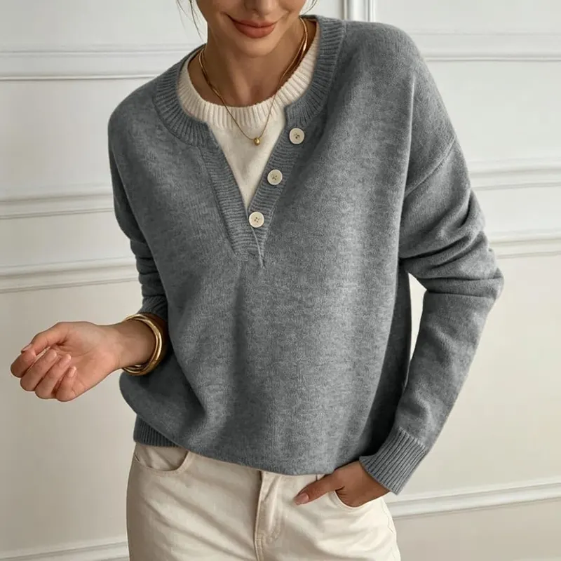 Gumipy Fall Sweaters G006- Gray – Soft breathable knit fabric