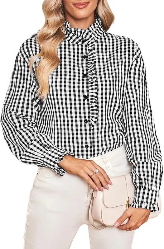 Gumipy Gingham Tops I002- Black – Classic gingham pattern design