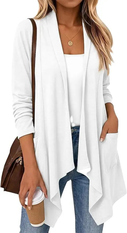 Gumipy Knit Cardigans F006- White Medium in F006- White