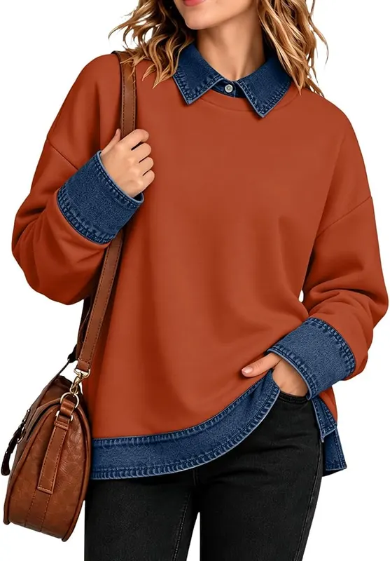 Gumipy Oversized Sweatshirt A007- Ginger – Versatile long sleeves