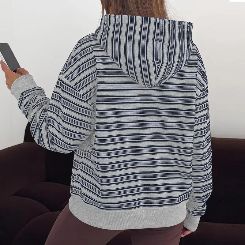 Gumipy Oversized Sweatshirt D003- Gray X-Large – Comfortable hooded and crew neck style