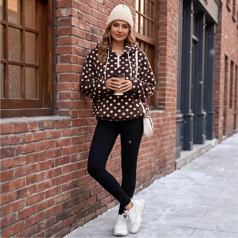 Gumipy Polka Dot Sweatshirt D004- Coffee – Design
