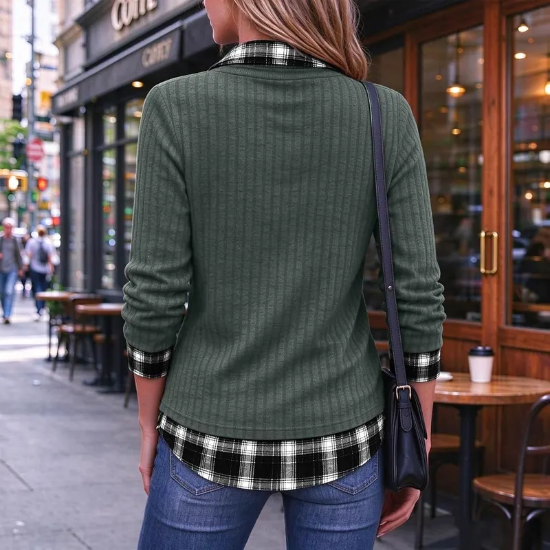 Gumipy Ribbed Shirts D002-army Green Medium β product photo 7 of 7
