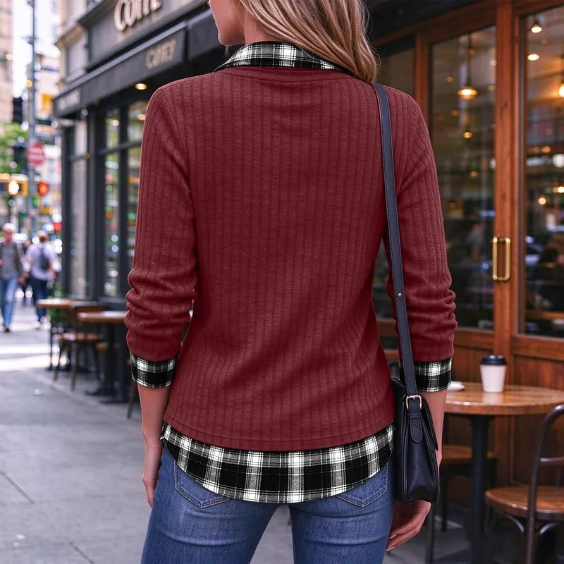 Gumipy Ribbed Shirts D008-wine – product photo 7 of 7