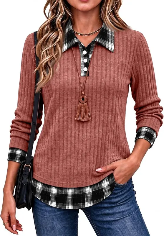 Gumipy Ribbed Shirts D009-watermelon Red Small in D009-watermelon Red