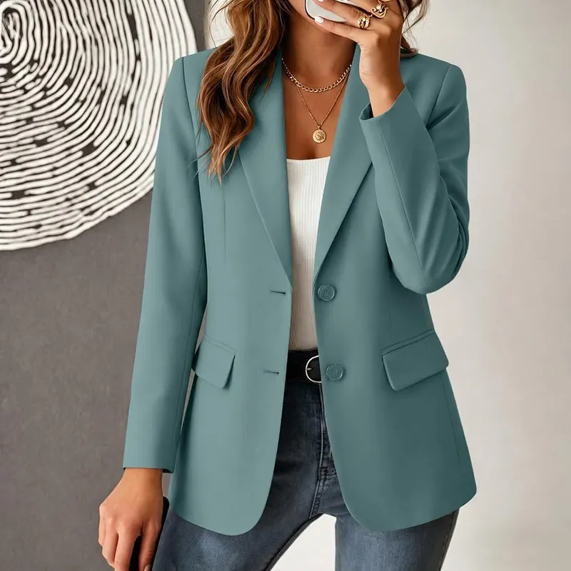 Gumipy Suit Jackets H007- Turquoise Large – Lightweight and smooth professional fabric