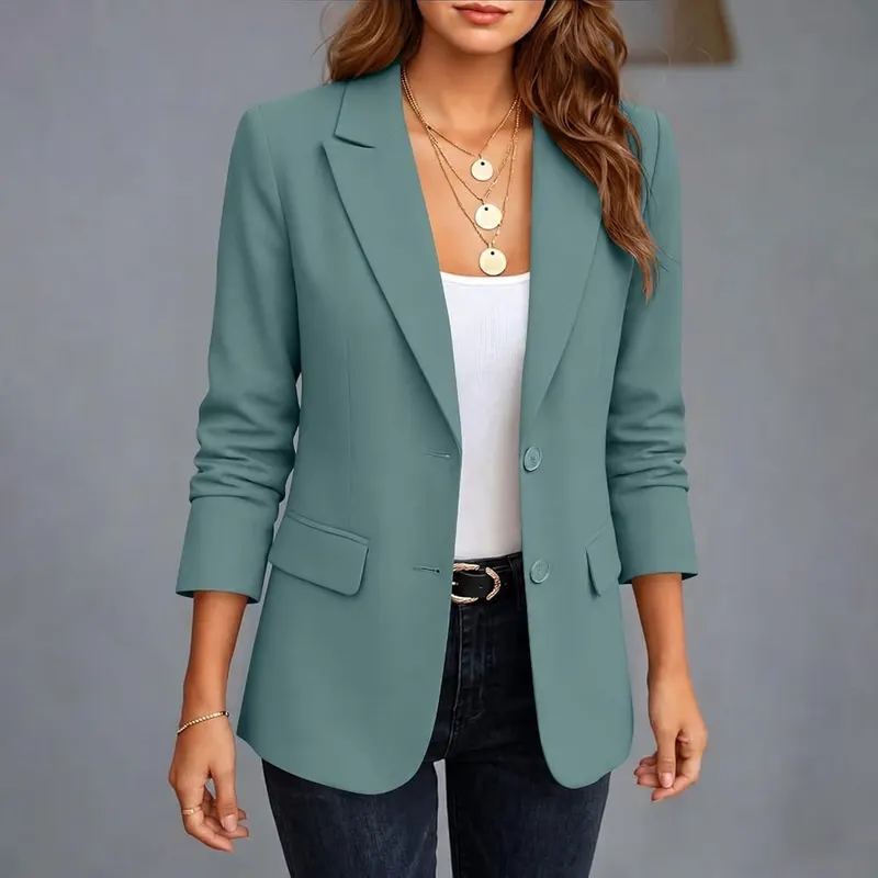 Gumipy Suit Jackets H007- Turquoise Large – Classic button down cardigan style