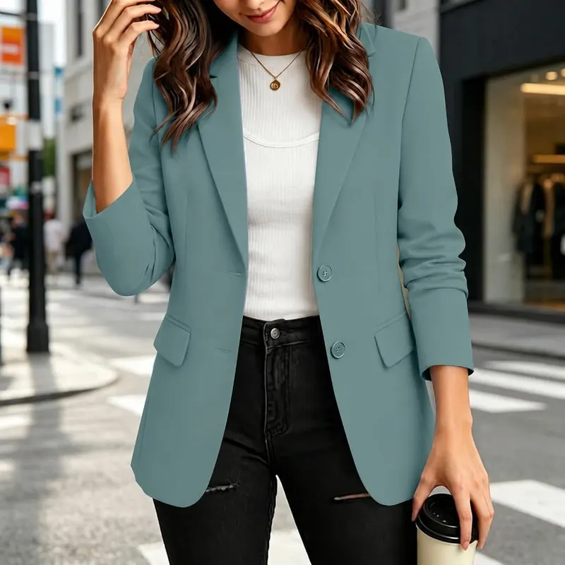 Gumipy Suit Jackets H007- Turquoise Large – Versatile regular fit silhouette
