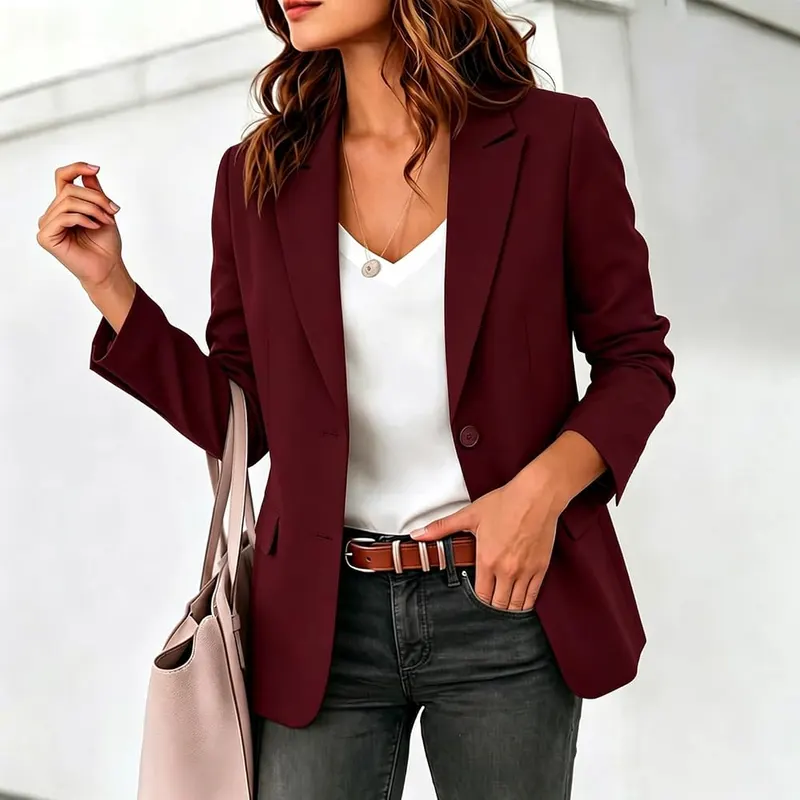 Gumipy Suit Jackets H008- Wine – Classic button down cardigan style