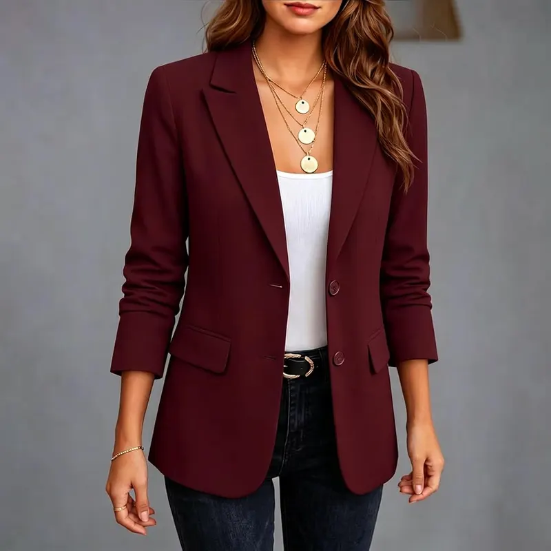 Gumipy Suit Jackets H008- Wine – Professional notch lapel design