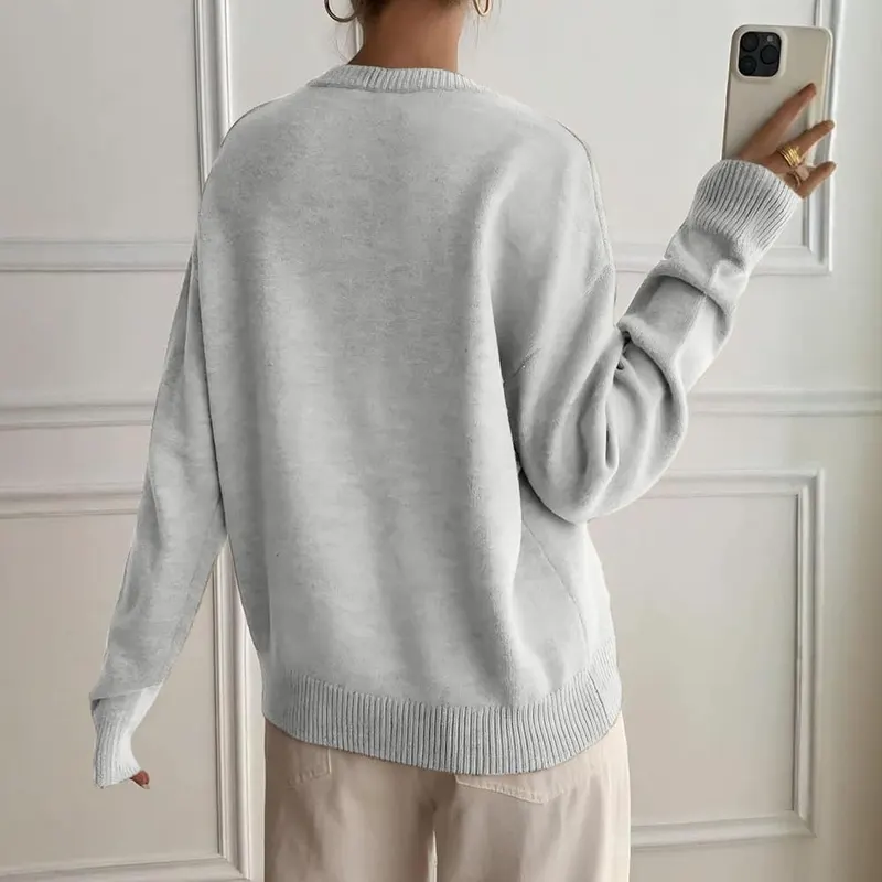 Gumipy Womens Fall Sweaters 2 in 1 G007- Light Gray – Lightweight warmth for seasonal wear