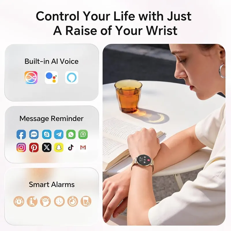 Gydom Smart Watch Golden – IP68 rated with 7-day battery