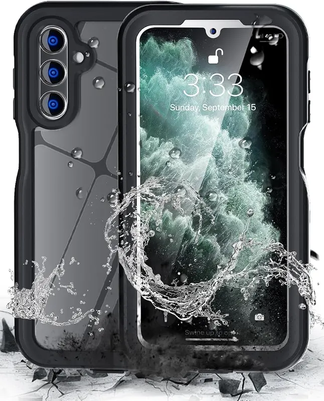 H HUALELE Galaxy A15 Case Waterproof in Black