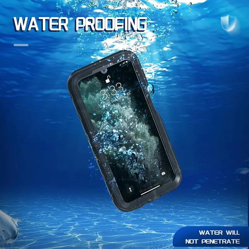 H HUALELE Galaxy A15 Case Waterproof – Clear Sound Quality