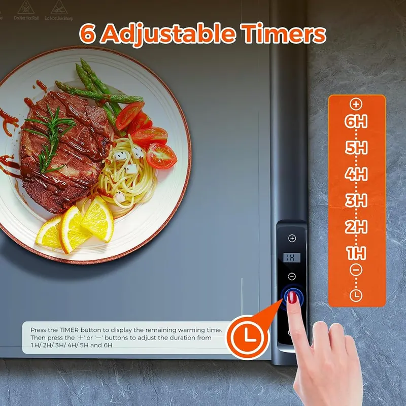 HABIUBIU Warming Mat for Food – 1 to 6 hour timer