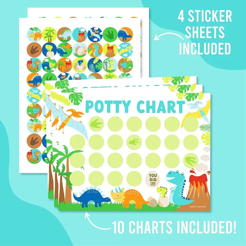 Hadley Designs 10 Potty Training Chart – Titled for toddler boys