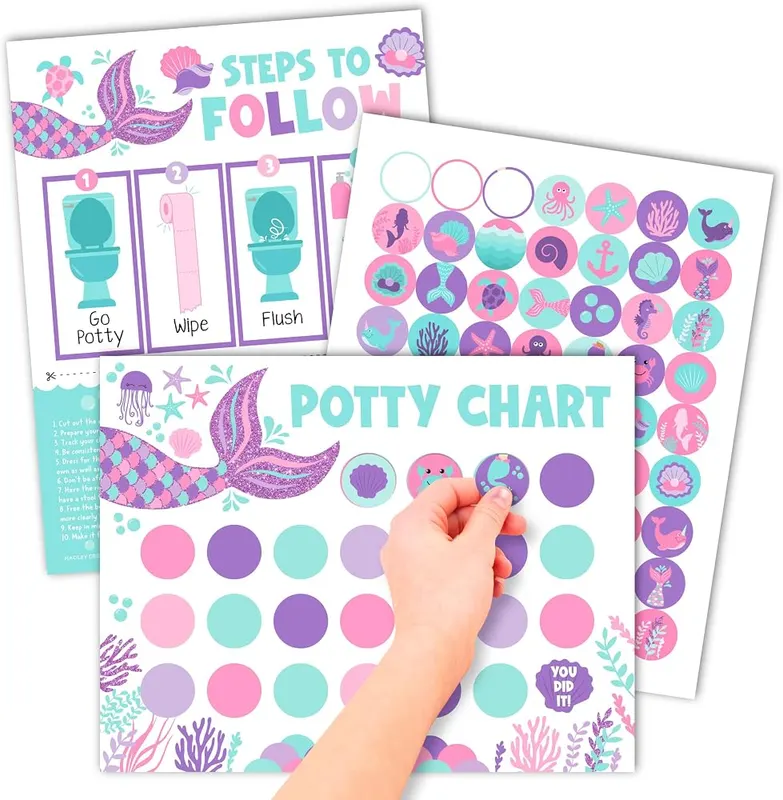 Hadley Designs 10 Potty Training Chart Mermaid in Mermaid