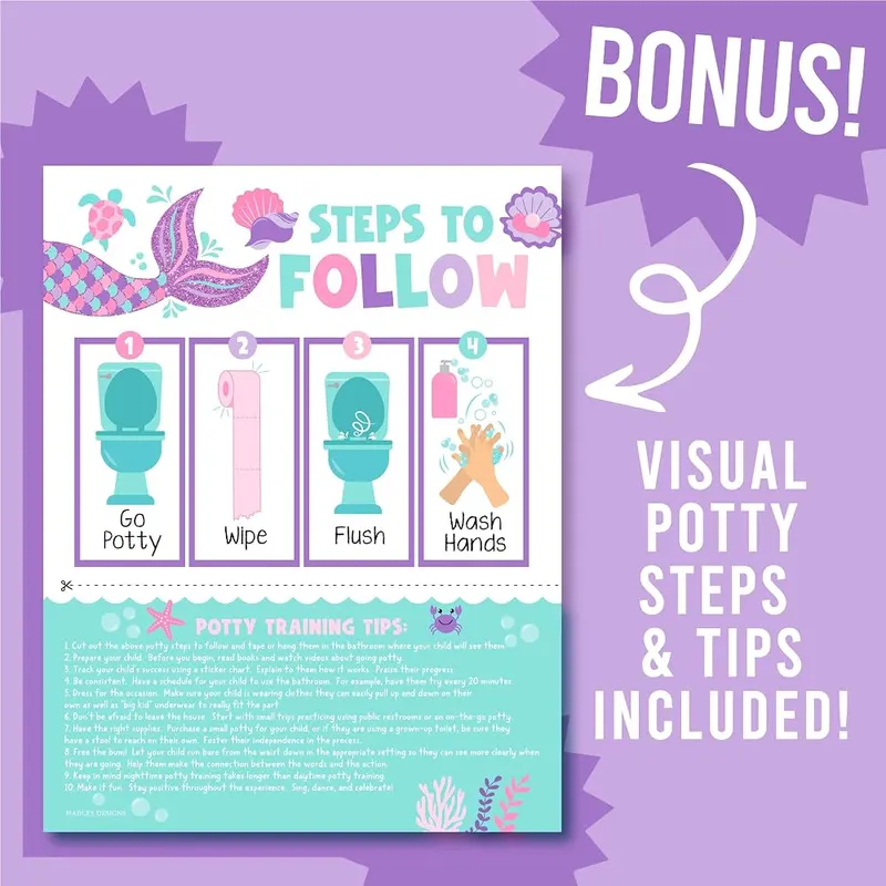 Hadley Designs 10 Potty Training Chart Mermaid – 20% off with code ATRNFZP4