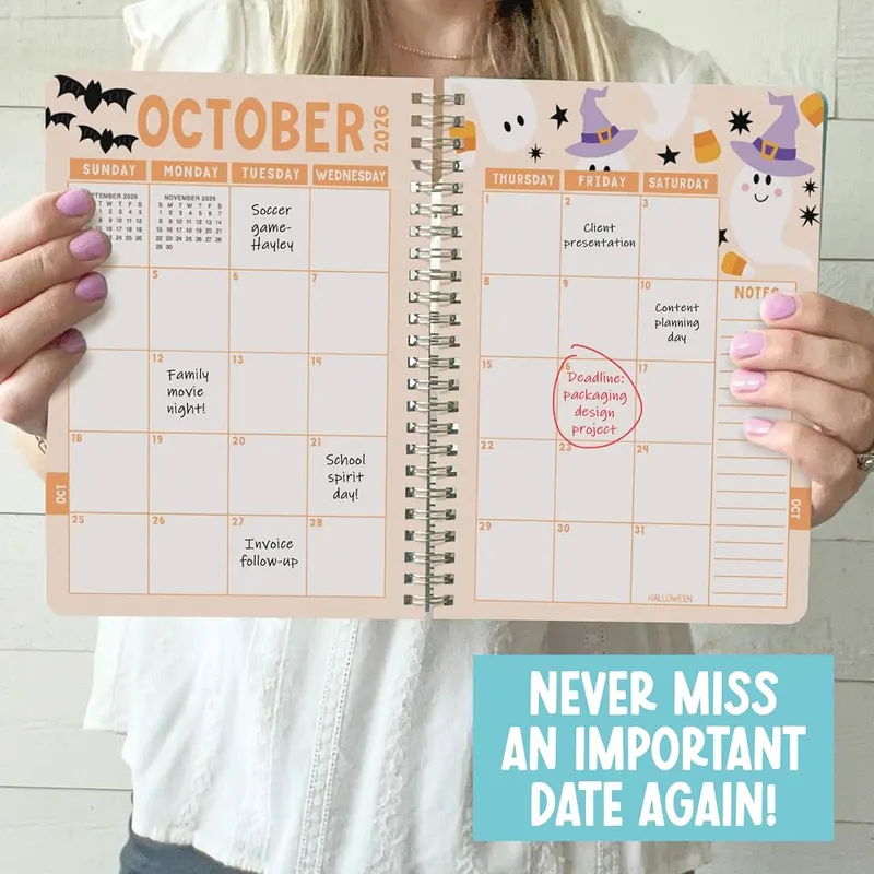 Hadley Designs Hourly Appointment Book 2026 – Kraft Colorful cover design