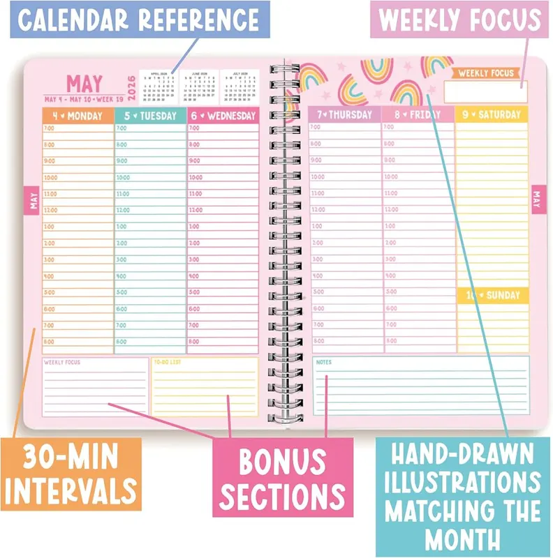 Hadley Designs Hourly Appointment Book 2026 – Designed in the USA