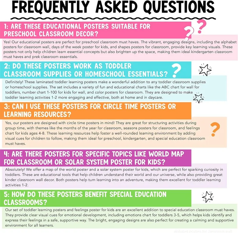 Hadley Designs Learning Posters 16-Pc Chalk Colorful – product photo 9 of 9