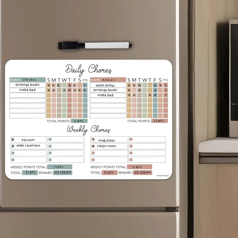 Hadley Designs Magnetic Chore Chart Boho Pastel in Boho Pastel