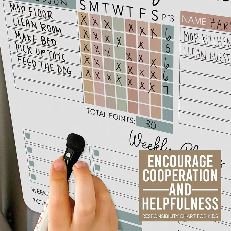 Hadley Designs Magnetic Chore Chart Boho Pastel – Suited to home and classroom