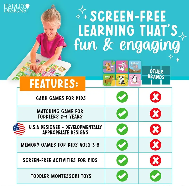 Hadley Designs Memory Matching Game – Made for toddlers and preschoolers