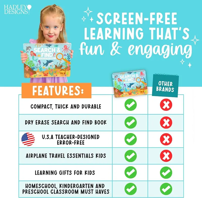 Hadley Designs Search and Find Books – Travel-friendly screen-free activity