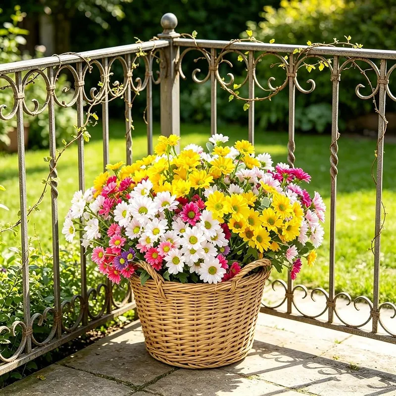 HAIDOLIANG Artificial Mums Flowers – Seven different colors and shapes