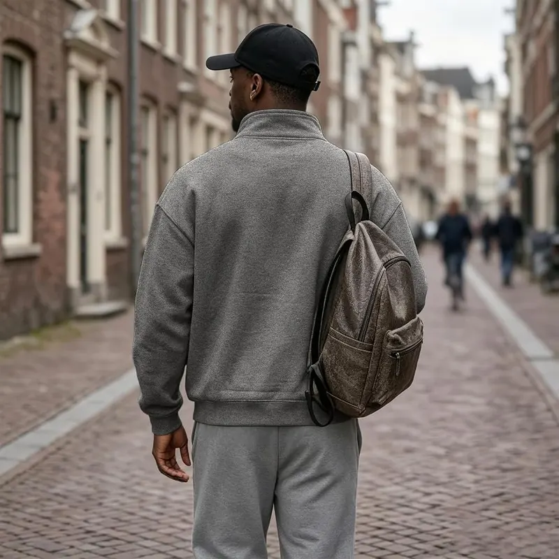 Half Zip Pullover Men Lounge Warm Fleece – product photo 3 of 6