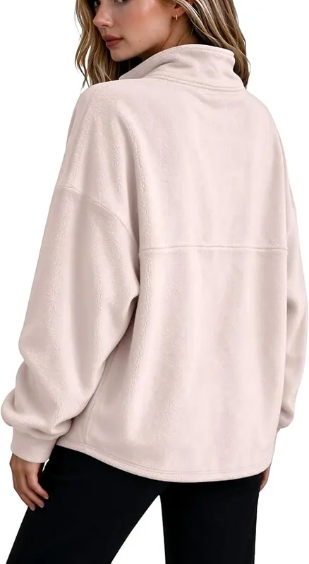 Half Zip Pullover Women Mock Neck Preppy – product photo 6 of 8