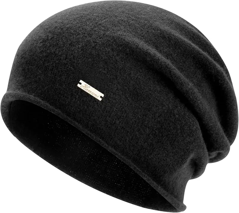 HAMUNI 100% Wool Beanie in Black