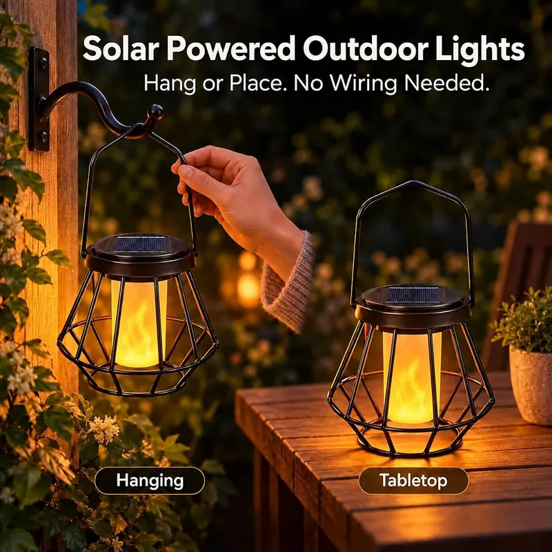Hansang Solar Lantern Outdoor Lights – Easy Setup, No Wiring Needed