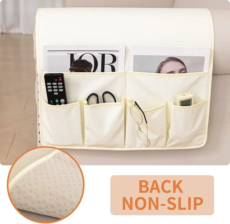 HAOMAIJIA Sofa Armrest Organizer – MATERIAL:The sofa armchair organizer made from faux leather