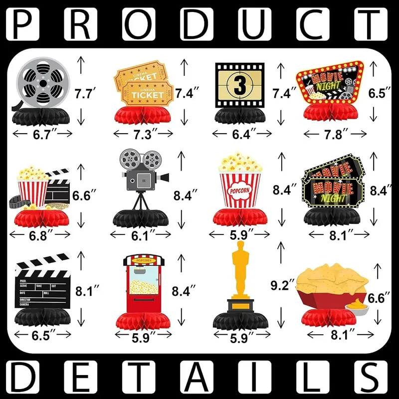 HaPiBiDesign Movie Night Birthday Party Decorations – Movie Night Party Supplies