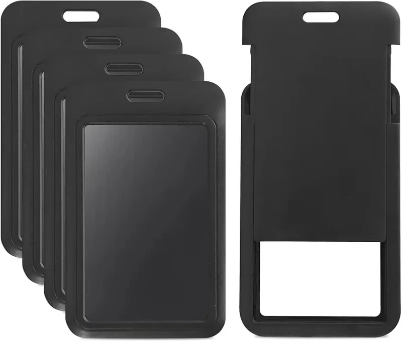 happyhbt 5 Pcs ID Badge Holder in Black-2