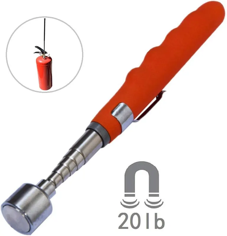 HARDK Telescoping Magnetic Pick Up Tool Extendable Orange – Compact 7 inch retracted length