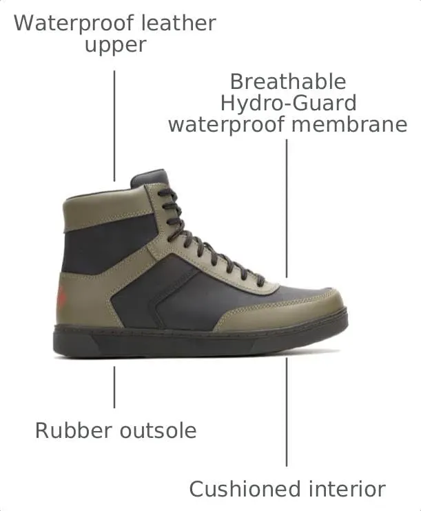 Harley-Davidson Men’s Grady Sneaker – Breathable Hydro-Guard waterproof membrane