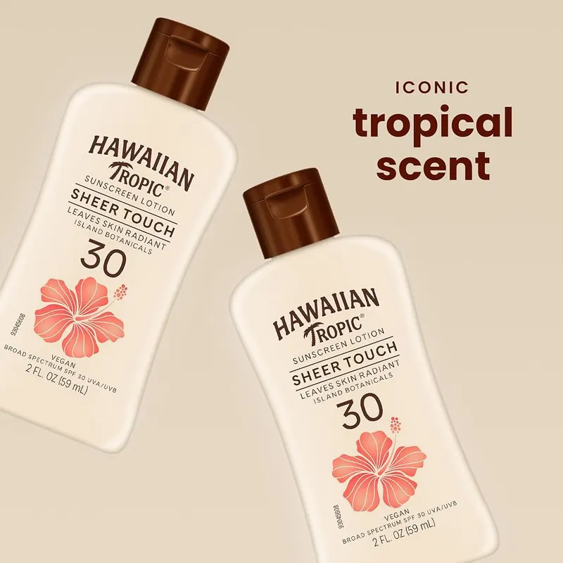 Hawaiian Tropic Sheer Touch Lotion – Oil-Free Sunscreen Lotion with a Non-Greasy Look