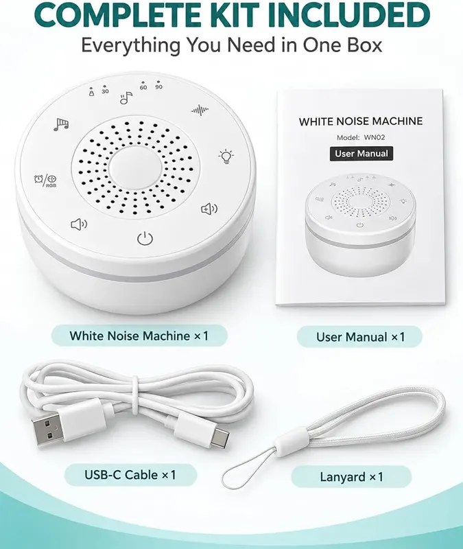 hazen Portable White Noise Machine – Five-color dimmable night light