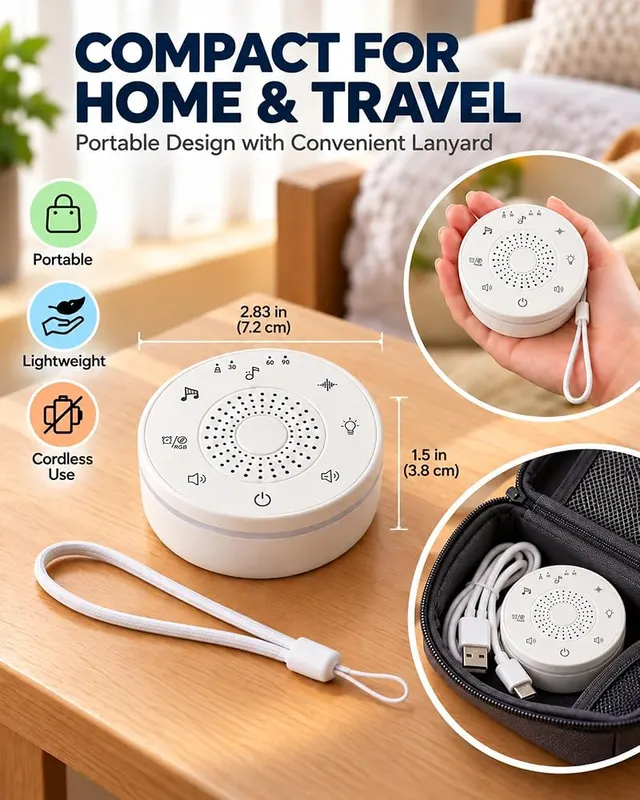 hazen Portable White Noise Machine – Thirty-two volume levels