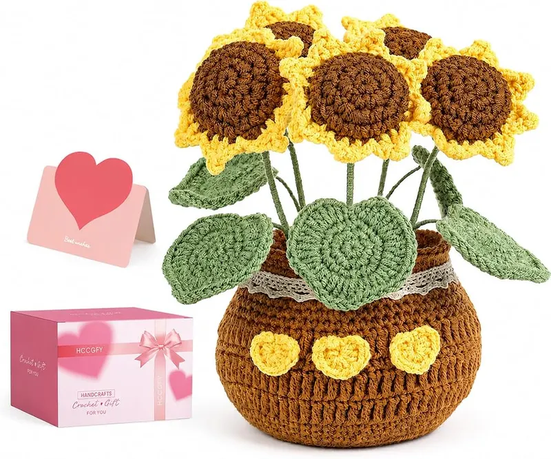 Hccgfy Crochet Sunflower Gift