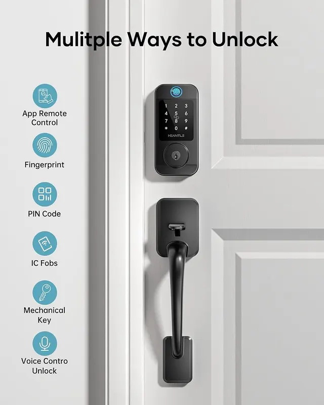 HEANTLE Wi-Fi Front Door Lock Set – Wi-Fi smart door lock set